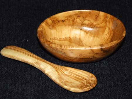 small rustic bowl with spoon